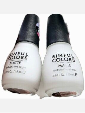 NWT 》2×《 SINFUL COLORS MATTE: WHITE LIES!